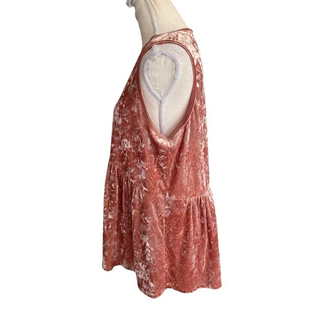 Knox Rose Pink Velvet Babydoll Top - Picture 4 of 9